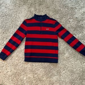 Vineyard Vines boys red & navy long sleeve polo size 7